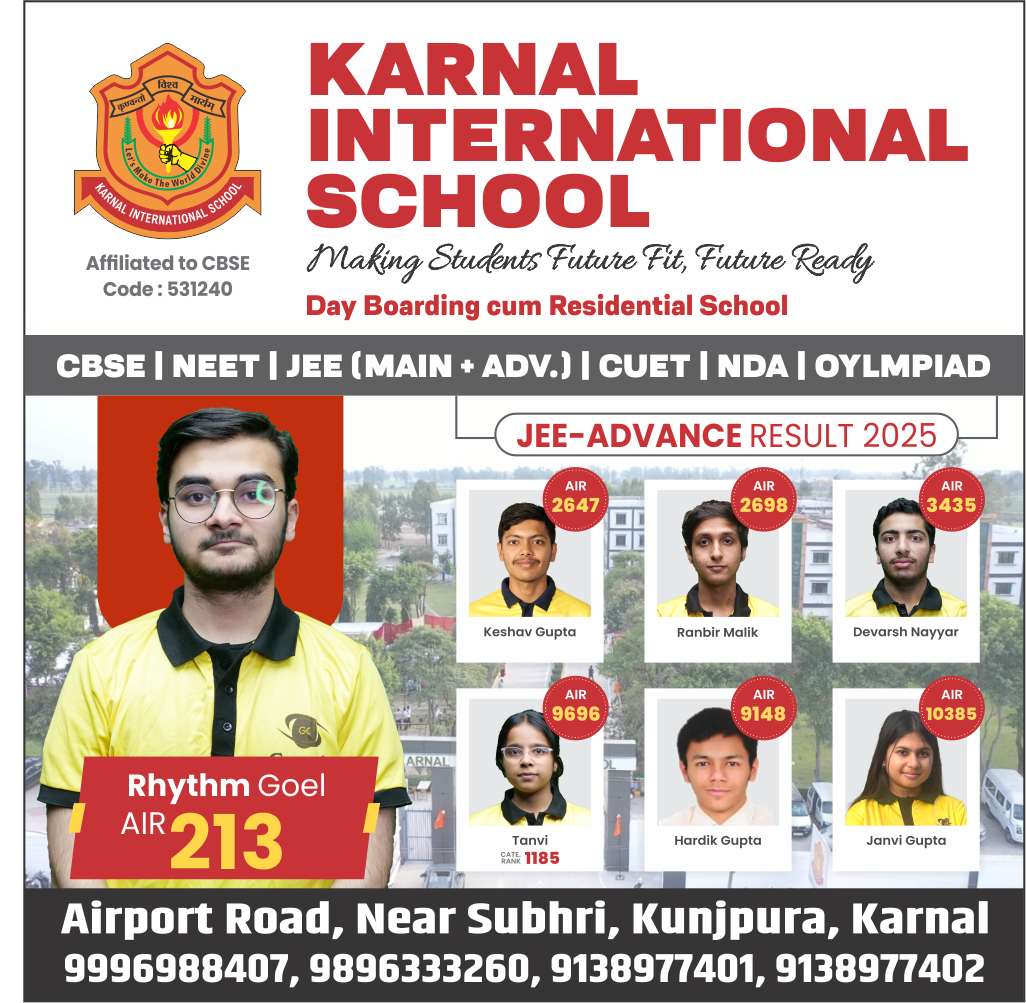 Karnal International School JEE Advanced achievers